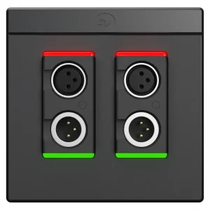 Symetrix xIO XLR 2x2 Dante XLR Duvar Paneli 2 Giriş 2 Çıkış, Siyah, US