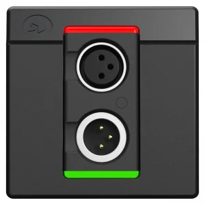 Symetrix xIO XLR 1x1 Dante XLR Duvar Paneli 1 Giriş 1 Çıkış, Siyah, Euro