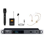 K.Meister UW-4020 EL + Yaka + Headset Full Size Kablosuz Mikrofon Seti, uzun mesafe