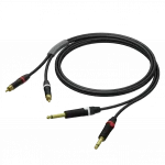 Procab PRA631/3 Çift Mono 6,3mm Jak - Çift RCA Kablo, Neutrik, 3 Metre