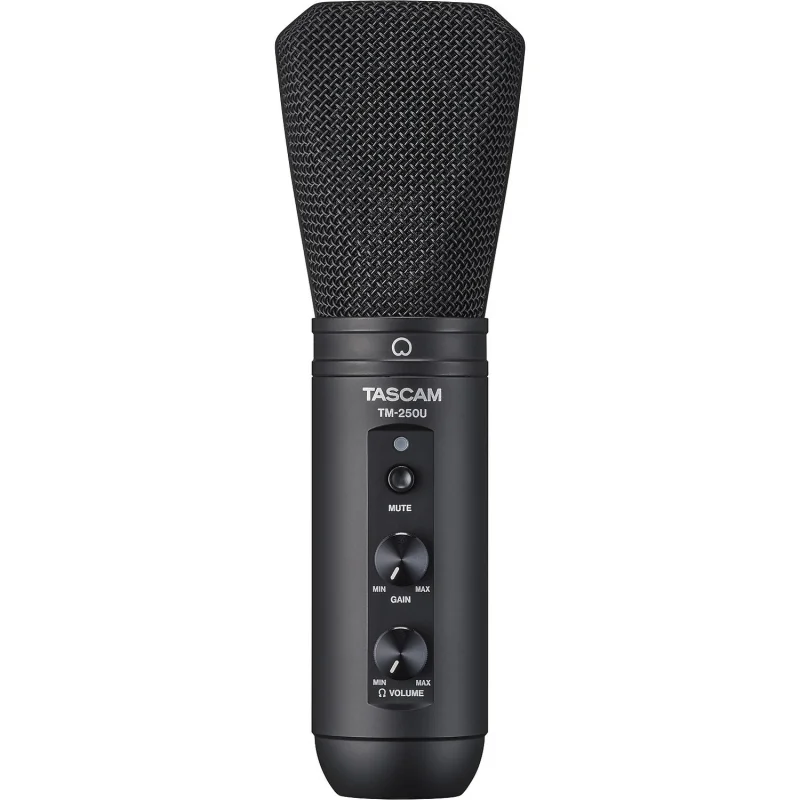 Tascam TM-250U USB Condenser Mikrofon for personal Podcasting , Super-cardioid , Headphone out, Samplerate 16 Bit/44,1kHz o. 48kHz
