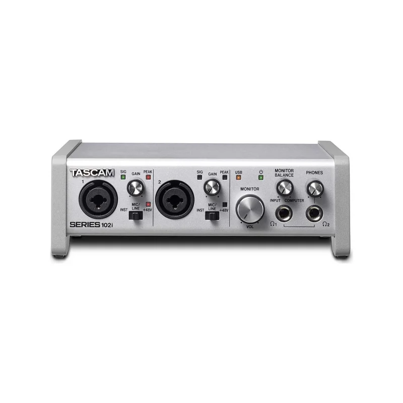 Tascam SERIES 102I USB-2.0 Audio-/MIDI-Interface, 10 In (2 Analog + 1 SMUX) and 2 Out, MIDI, DSP-MIxer