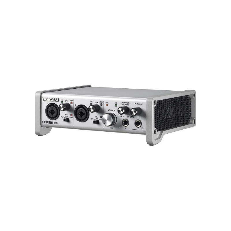 Tascam SERIES 102I USB-2.0 Audio-/MIDI-Interface, 10 In (2 Analog + 1 SMUX) and 2 Out, MIDI, DSP-MIxer