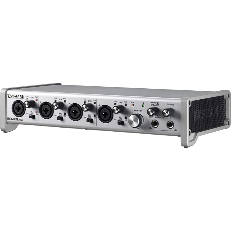 Tascam SERIES 208I USB-2.0 Audio-/MIDI-Interface, 20 In (4 Analog + 2 SMUX) and 8 Out, MIDI, DSP-MIxer