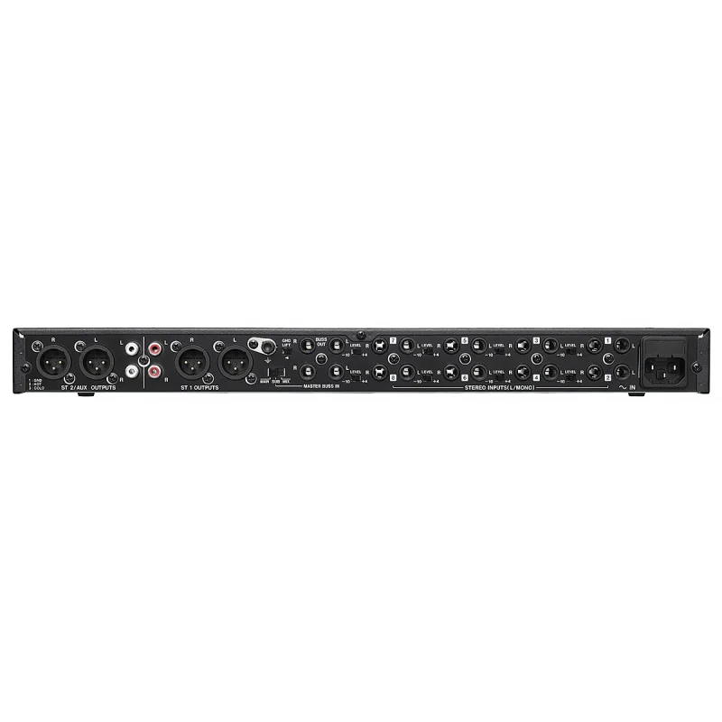 Tascam LM-8ST Line mixer, 8 stereo ins+mic/line in on front panel, 2 bal/unbal stereo outputs, 2 independent stereo busses, cascade I/O,