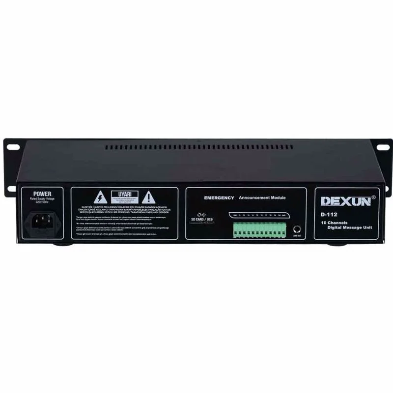 DEXUN D-112 10-kanal Ses Kayıtlı Acil Anons Mesaj Ünitesi