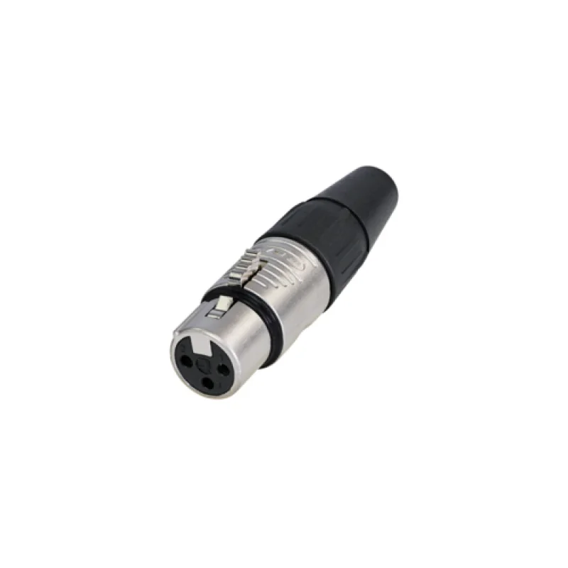 Rean RC3F 3 Pin XLR Dişi Kablo Konnektörü, Nikel Gövde, Gümüş Kontak