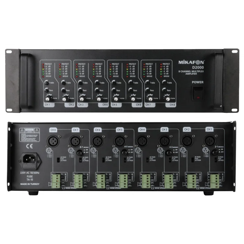 Mikafon D2000 Power Amplifikatör 8x225W/4-ohm