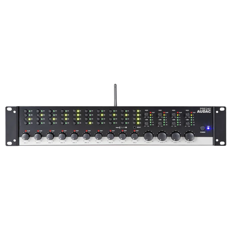 Audac PRE240 | 4-zone 10-kanal Stereo Preamplifier Mixer | Bluetooth 4.2