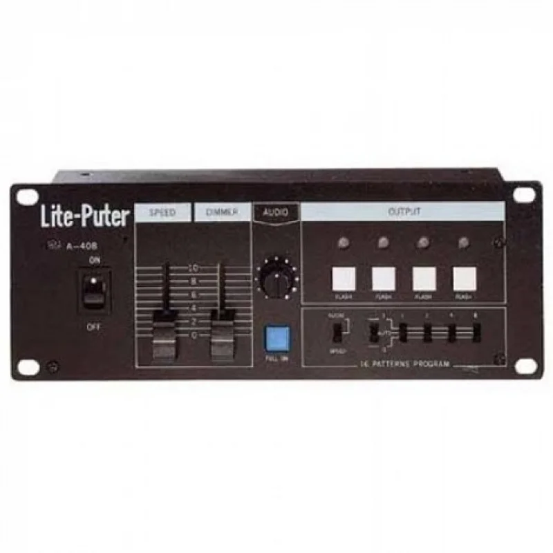 Lite-Puter A-408 4 Kanal Audio Chaser Dimmer, 4x8 A, 16 Desen