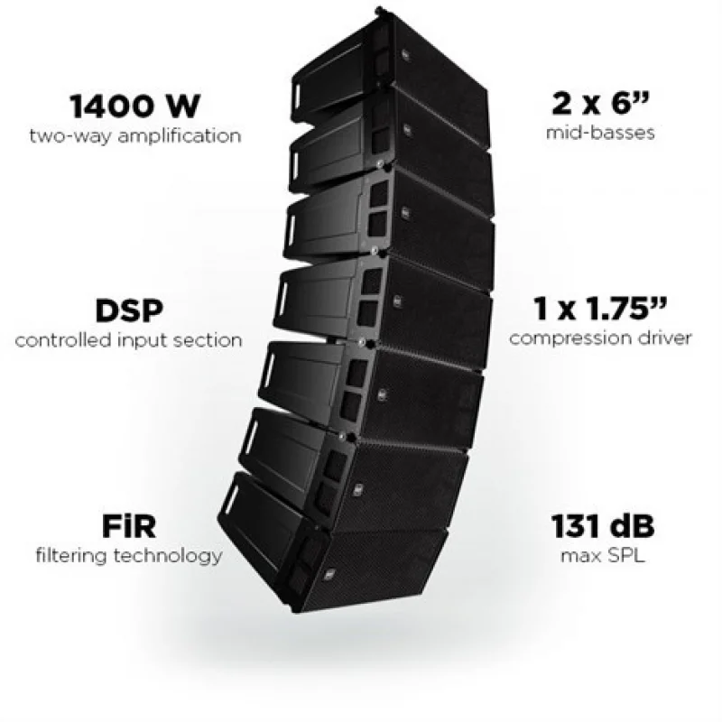 RCF HDL 6-A 2x6 Aktif Line Array Module, 1400W