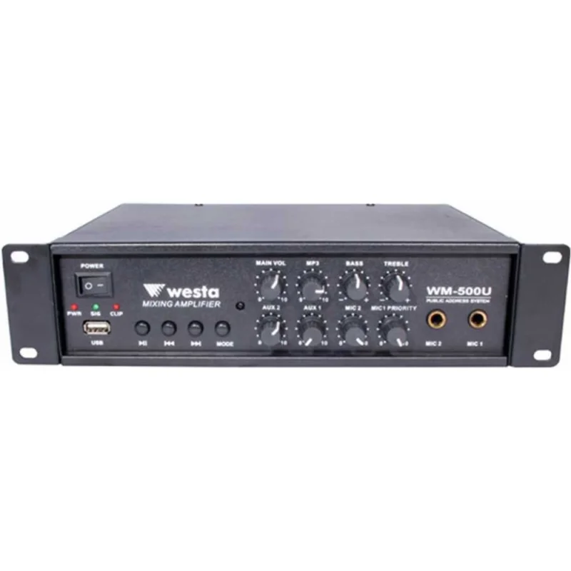 WESTA WM-500U 100W/100V Mikser Amfi, Usb Mp3 Player