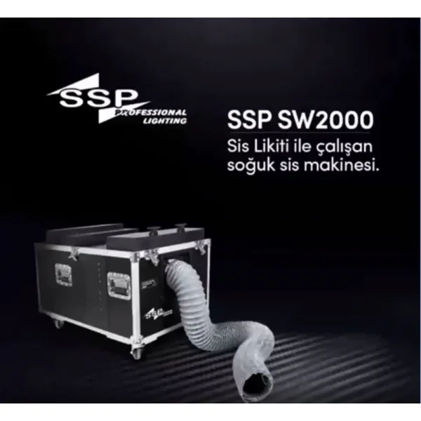 SSP SW-2000 Su ve Sis Likiti ile çalışan yerde kalan Sis Makinesi, 2000W