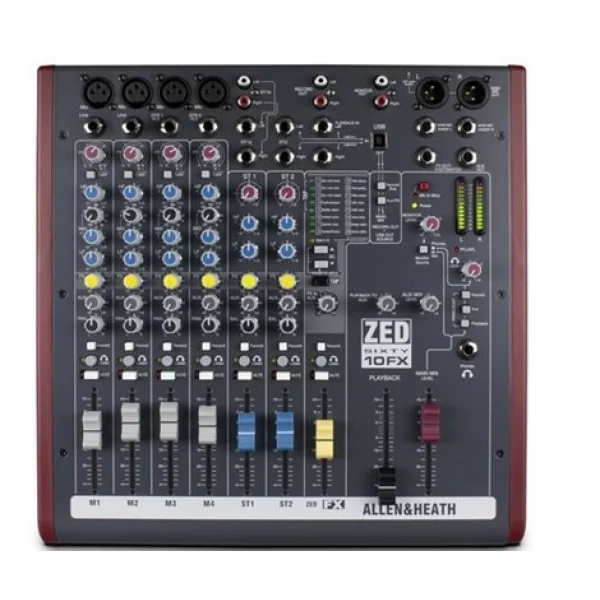 Allen & Heath ZED60-10Fx 8-kanal (4 Mono / 2 Stereo) Analog Deck Mikser