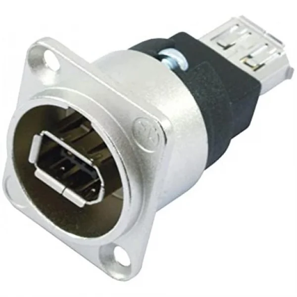 Neutrik NA1394-6-W FireWire IEEE 1394 6 Pin Geçişli Şase Adaptörü, D Tipi, Nikel
