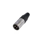 Rean RC3M 3 Pin XLR Erkek Kablo Konnektörü, Nikel Gövde, Gümüş Kontak