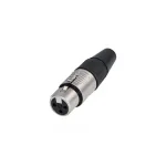 Rean RC3F 3 Pin XLR Dişi Kablo Konnektörü, Nikel Gövde, Gümüş Kontak
