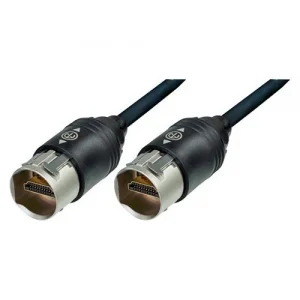 Neutrik NKHDMI-1 HDMI 2.0 Kilitli Patch Kablosu, 1 m, Metal Taşıyıcılı
