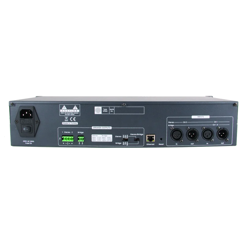 Mikafon DP1000 Power Amplifikatör 2x500W/100V | Yönetilebilir Network IP
