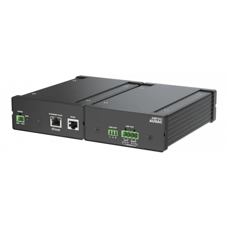 Audac AMP203 Dante™/AES67 mini stereo amplifier