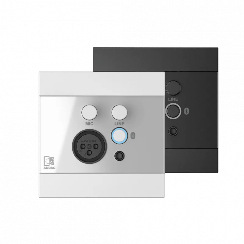 Audac WP225/B Universal wall panel - Microphone, line & Bluetooth receiver - 80 x 80 mm Blackversion