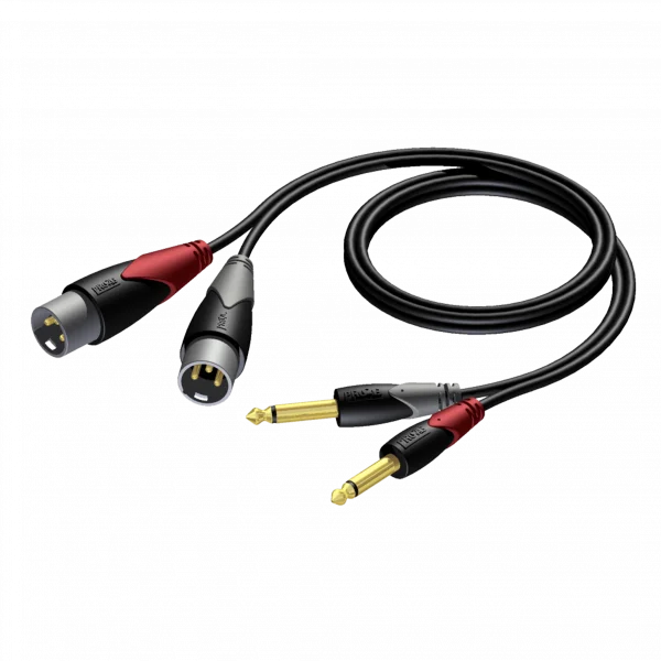 Procab CLA708/3 2 x XLR male - 2 x 6.3 mm Jack male mono, 3-metre kablo