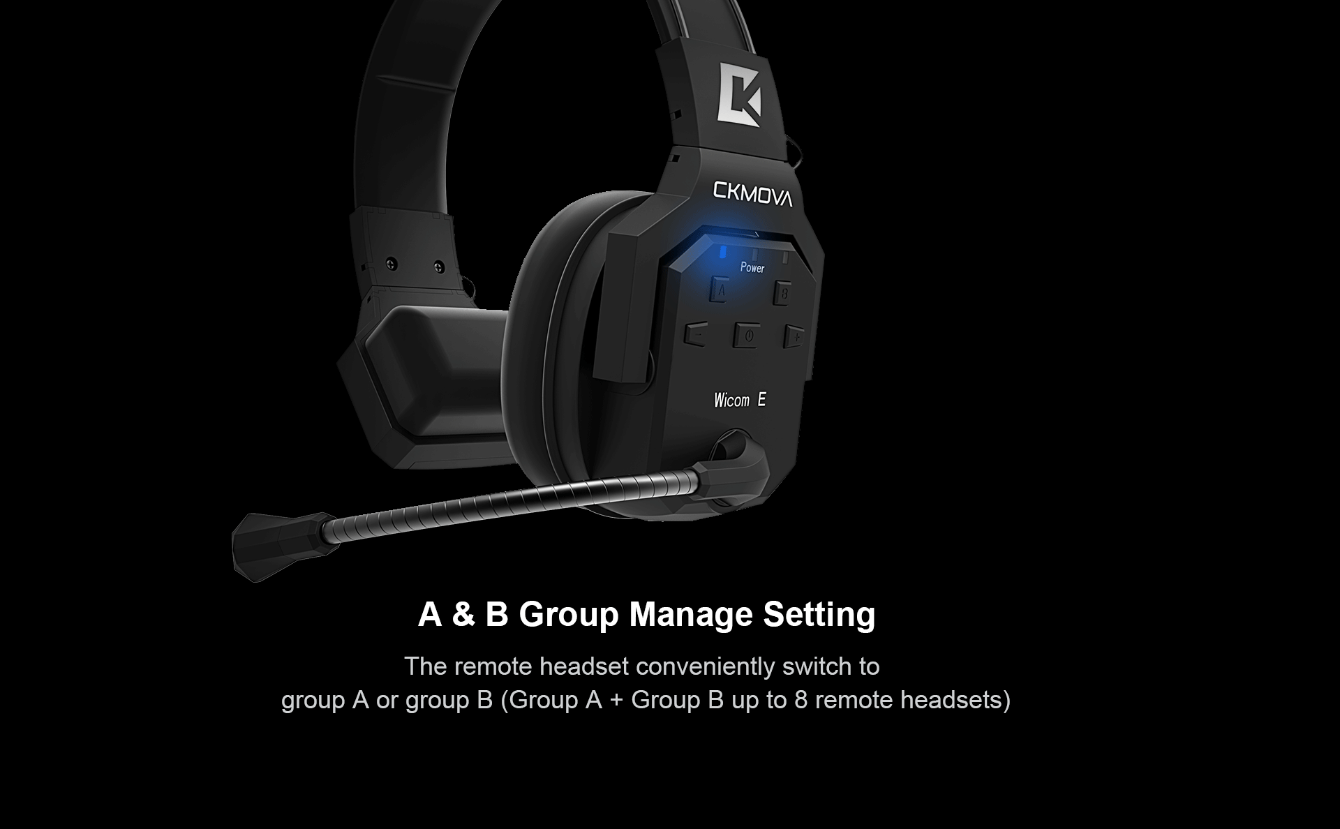 Wicom E-S3 3-Kişi için Tek Kulaklıklı Çift Yönlü Kablosuz intercom iletişim Sistemi, 400-metre mesafe, 1 Master + 2 Headset