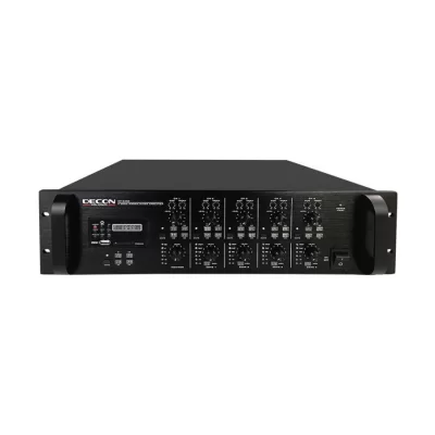 Decon DP-5200 4x200W/100V Mixer-Ampli, SD/USB/2 Line, 3 Mikrofon, DP-4012 ile kullanılır.