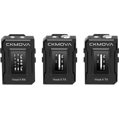 CKMOVA Vocal X V2 Ultra kompakt 2,4 GHz Çift Yaka Kablosuz Mikrofon Seti