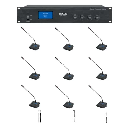 Decon DX Serisi Dijital Konferans Mikrofon Sistemi, Video Takip, Simultane 1 başkan 10 delege