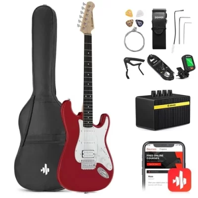 Donner DST-100 Amfili Elektro Gitar Başlangıç Seti (Kırmızı)