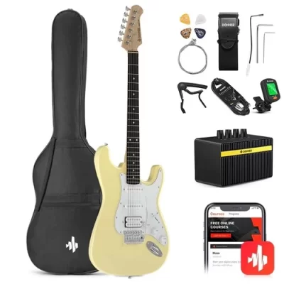 Donner DST-100 Elektro Gitar Seti (Sarı)