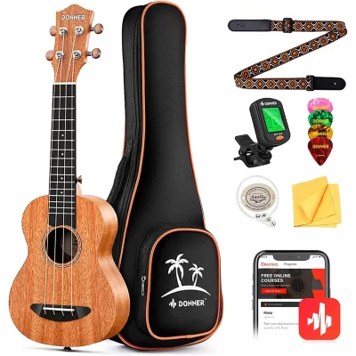 Donner DUC-100 Concert Ukulele Mahogany Ukulele Paketi