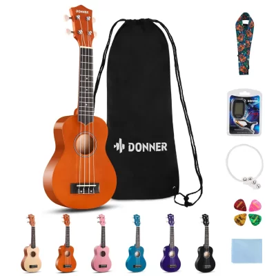 Donner DUS-10M Soprano Ukulele Seti (Maun)