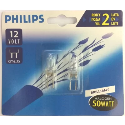 Philips Halojen Kapsül Ampul GY6,35 12V 50W, (2 li set)