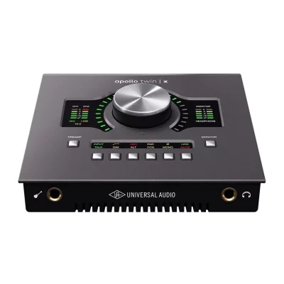 Universal Audio Apollo Twin X Quad Heritage Edition Quad Core DSP işlemcili, 2 x 6, 2 mikrofon preamp Thunderbolt 3 ses kartı - Zengin Plug-IN paketi ile birlikte (4 DSP) (Mac/PC)