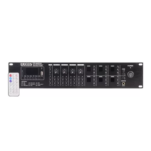 DECON DP-MA6240 6x6 Matrix Mixer Ampli 6x120W/100V USB/FM/BT