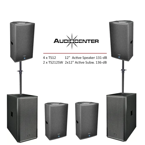 Audiocenter 4+2 Aktif Hoparlör Sistemi, 4xTS12 Top + 2x TS212SW Sub (TSPACK)