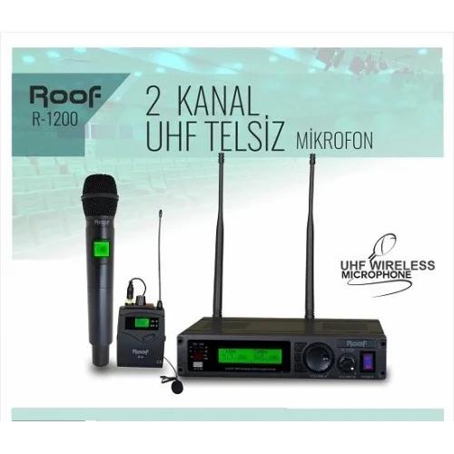 ROOF R-1200 El+Yaka Kablosuz Mikrofon Seti