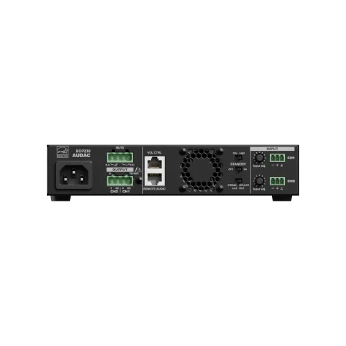 AUDAC SCP230 Kompakt Çift-kanal power amfi 2x300W @ 4 Ohm - 600W @ 70/100V