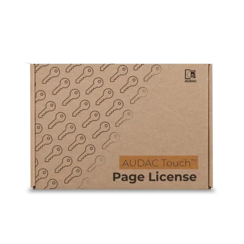 Audac SL-PAGE1 Send paging messages with Audac Touch™ License Audac Touch™ Page - Version1,0