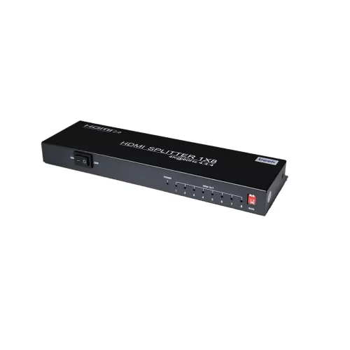 Beek 4K 8li HDMI Video Çoklayıcı, 1:8 Splitter 3840x2160 HDCP 2.3 metal şasi, siyah renk