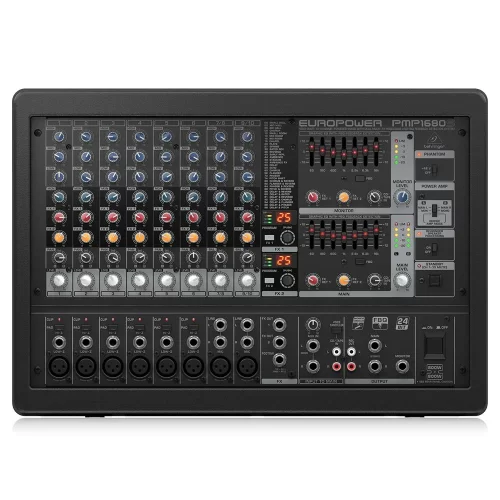 Behringer PMP1680S 1600W 10-Ch Powered Mixer, Çift Efekt, FBQ