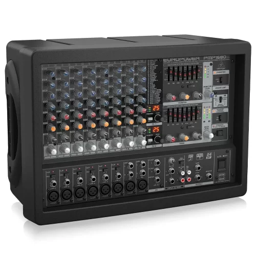 Behringer PMP1680S 1600W 10-Ch Powered Mixer, Çift Efekt, FBQ
