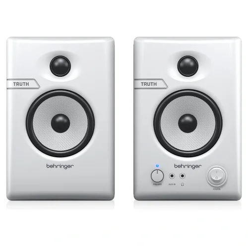 Behringer TRUTH 3.5 BT White – 64 Watt Aktif Stüdyo Monitörü (Çift): Beyaz Tasarım, Bluetooth