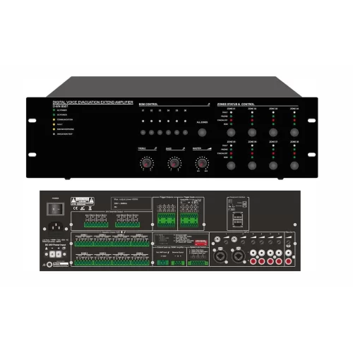 34090 Router 300W 8-Zone EVAC EN54-16 Sertifikalı, Acil Anons Sistemi Genişletici