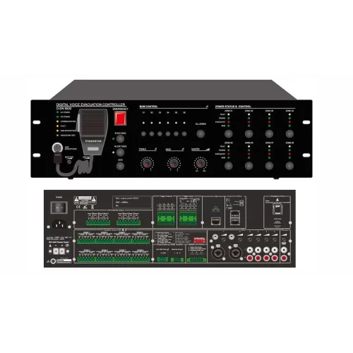 34088 Controller 600W 8-Zone EVAC EN54-16 Sertifikalı, Acil Anons Sistemi Merkez Ünite