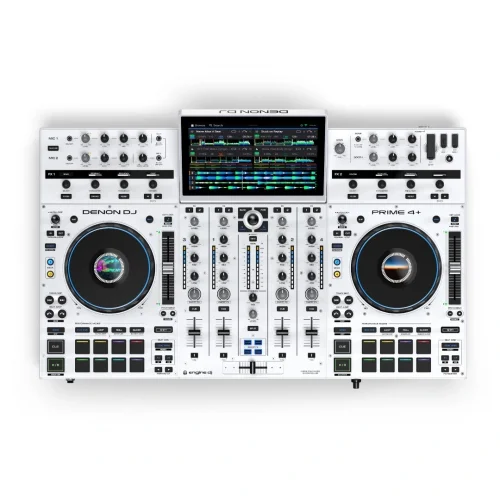 Denon DJ Prime 4+ White Edition İkinci Nesil Profesyonel 4-Kanal DJ Controller, Standalone Player, Engine Prime Sistemi, Sınırlı sayıda Beyaz Üretim