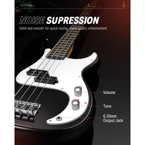 Donner DPB-510 PB-Style Bas Gitar Seti (Siyah)