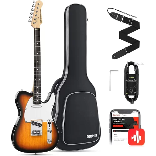 Donner DTC-100S Telecaster Elektro Gitar Paketi (Sunburst)